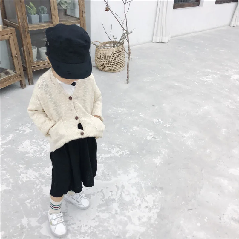 

Cardigan Knitted Sweater for Toddler Girls Baby 2019 Spring New Baby Boy Clothes V-collar Thin Kids Casual Loose Sweater 1-6T