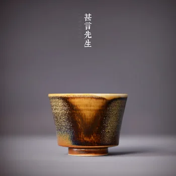 

Kung Fu Tea Cup Single Cup Ceramic Master Cup Taste Tea Cup Hand-made Individuality Retro Rough Pottery Small Tea Cup Tea Bowl
