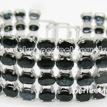 Сапфир браслет сапфир браслет-цепочка естественные и реальный сапфир 925 серебро 0.6ct* 100 шт. камни