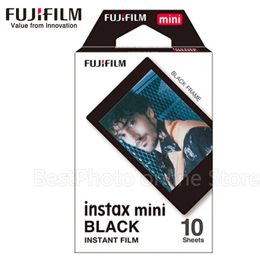 Новинка Fuji черная рамка Fujifilm Instax Mini 8 пленка 10 листов для 8 50 s 7 s 90 25 SP-1 SP-2 мини камера фотобумага