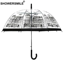 SHOWERSMILE Rain Umbrella Transparent Female Male Building Apollo See Through Umbrella Mushroom Creative Novelty Brand Brolly SHOWERSMILE Rain Umbrella Transparent Female Male Building Apollo See Through Umbrella Mushroom Creative Novelty Brand Brolly