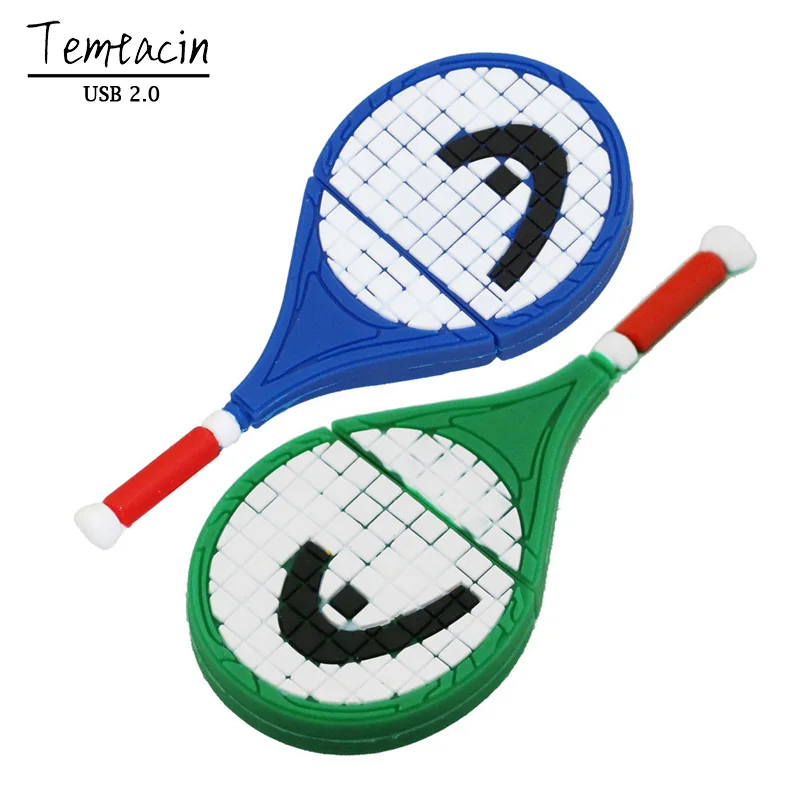 

Pen Drive Tennis Racket 4G 8G 16G 32G USB 2.0 Flash Drive Memory Card Stick Disk Storage Device PenDrive Christmas Gift