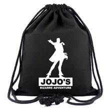 IVYYE JoJo’s Bizarre Adventuress Canvas Backpacks Anime Drawstring Backpack Casual String Bags shopping Knapsack Unisex New