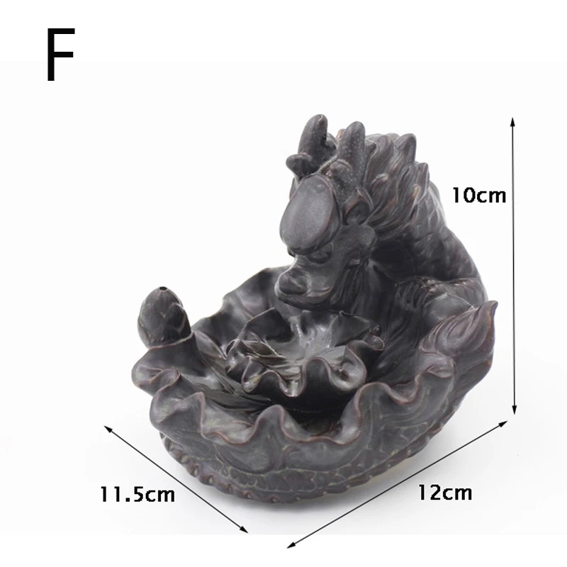 Лучший керамический обратный поток благовоний горелка творческий домашний декор курильница дропшиппинг 19 видов Дракон держатель чай Pet