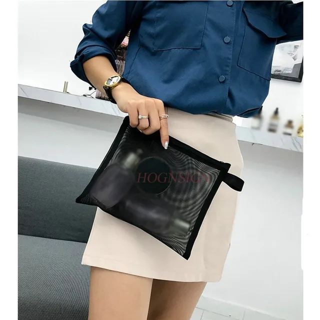 Cheap Travel Cosmetic Bag Small Portable Transparent Mesh Large Capacity Wash With Clutch Female Cosmetics Pack Makeup Packet Cheap Travel Cosmetic Bag Small Portable Transparent Mesh Large Capacity Wash With Clutch Female Cosmetics Pack Makeup Packet