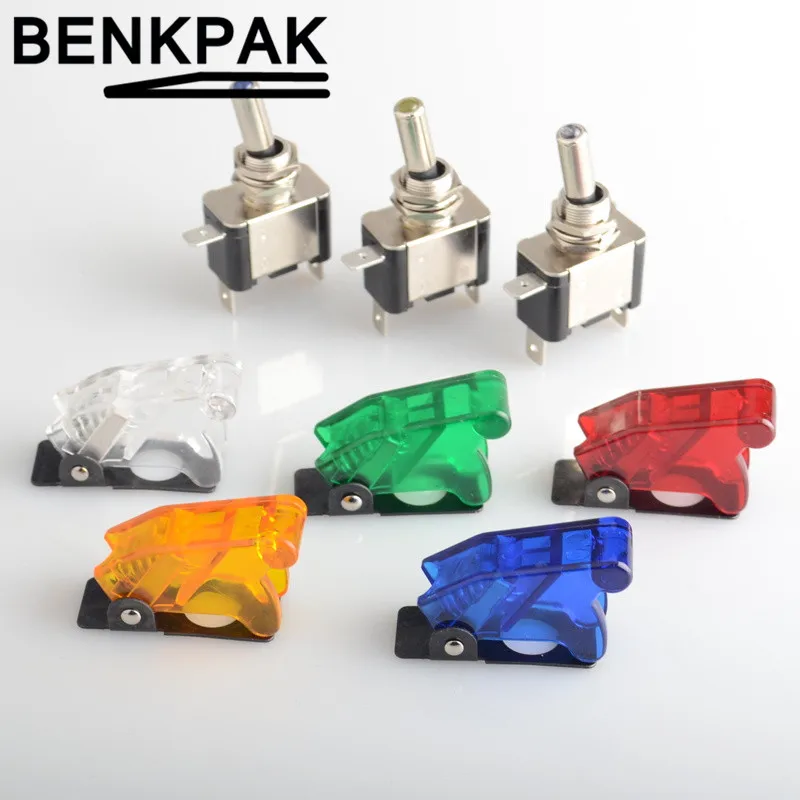 

LED Illuminated On/Off Toggle Switch with protection cap Car Boat auto 12V 20A 2Pin