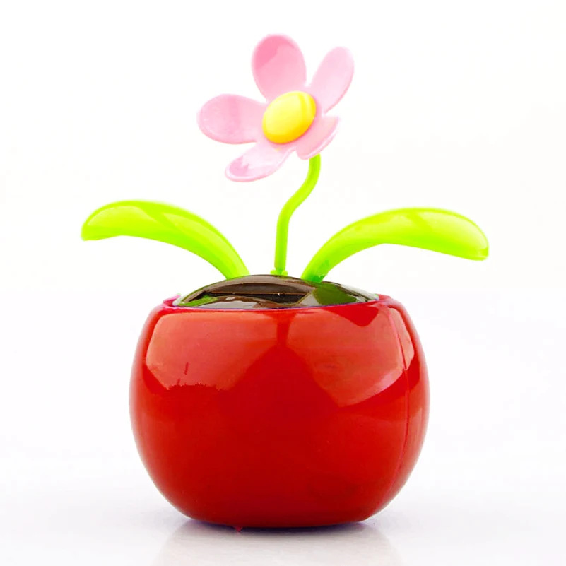 5 Color Solar Auto Sunflower Flip Flap Leaf Swing Apple Flower Ornament vehicle-mounted Toy Car Interior Decoration | Дом и сад