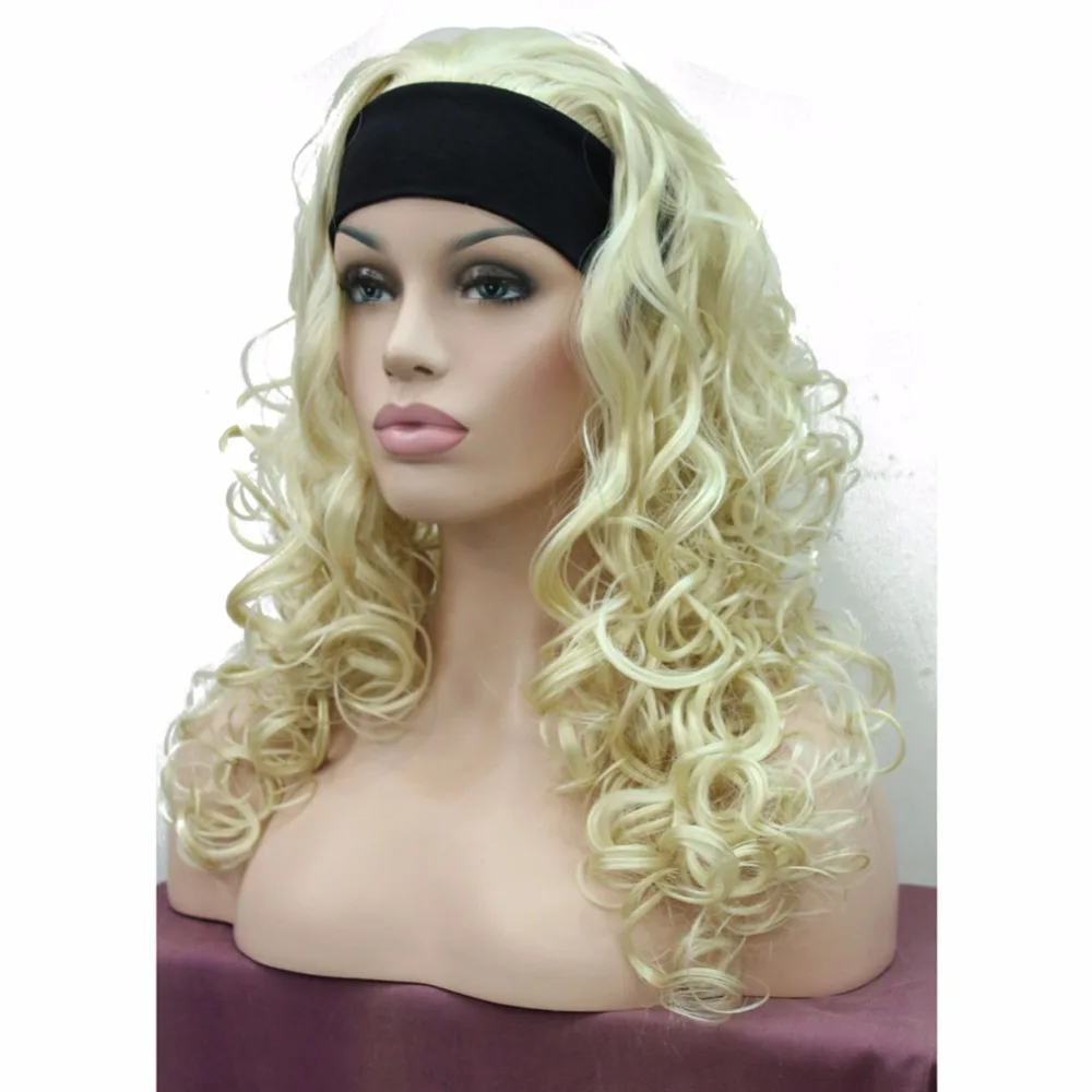 StrongBeauty женский синтетический парик длинные вьющиеся волосы 3/4 черный/светлый