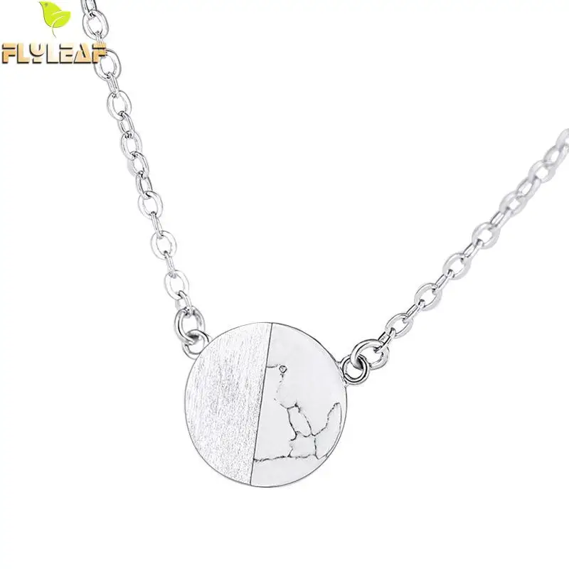 

Flyleaf Natural Stone Round Necklaces & Pendants For Women High Quality 925 Sterling Silver Fashion Jewelry Drop Shipping