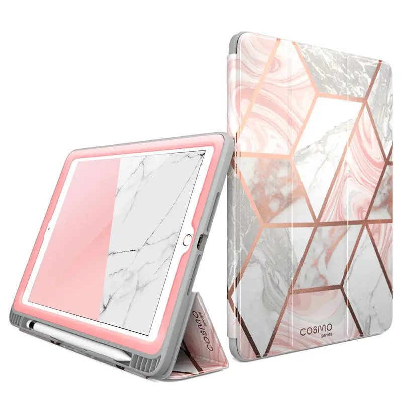 

For iPad 9.7 Case (2018/2017) i-Blason Cosmo Trifold Stand Case with Auto Sleep/Wake & Pencil Holder, Built-in Screen Protector