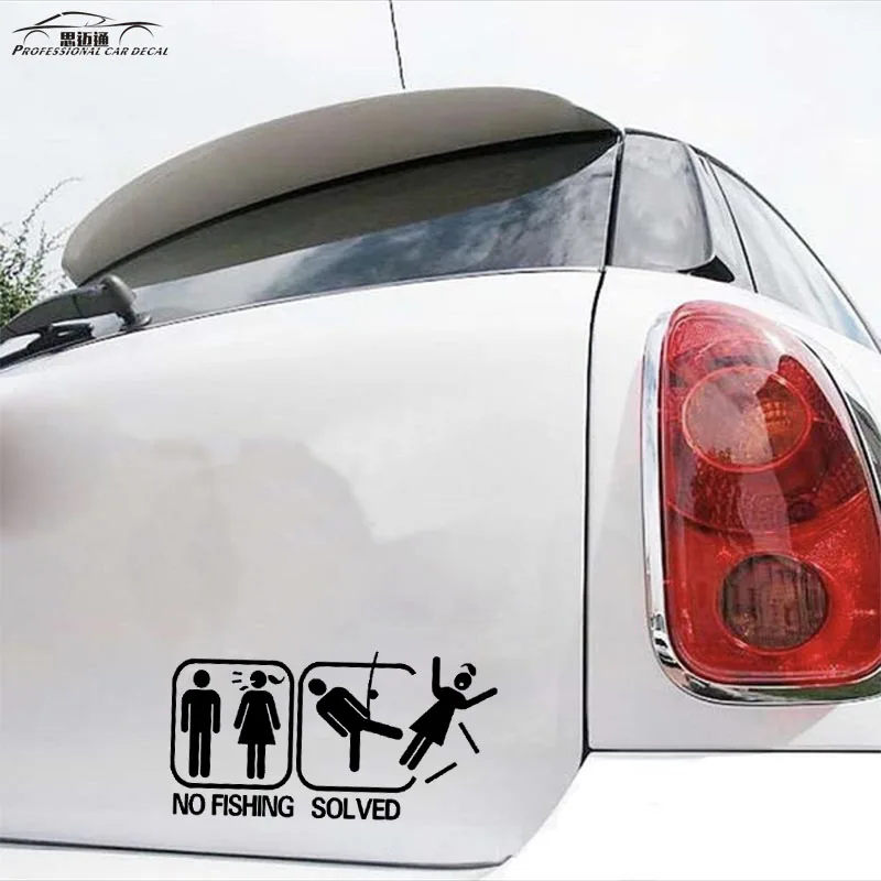 funny no fishing solved Kick off car sticker vinyl decal