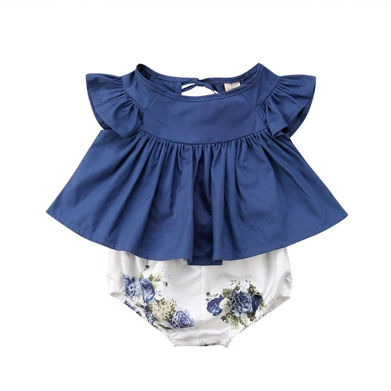 

high quality Newborn Baby Girl Clothing 2pcs Floral T-shirt Dress Tops Shorts Pants Clothes Outfit Set roupa infantil ropa bebe
