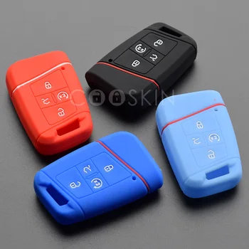 

Silicone car key cover case skin for VW Tiguan 2018 Magotan Passat B8 golf 7 ALLTRACK 4Button Key Protect shell 100pcs/lot