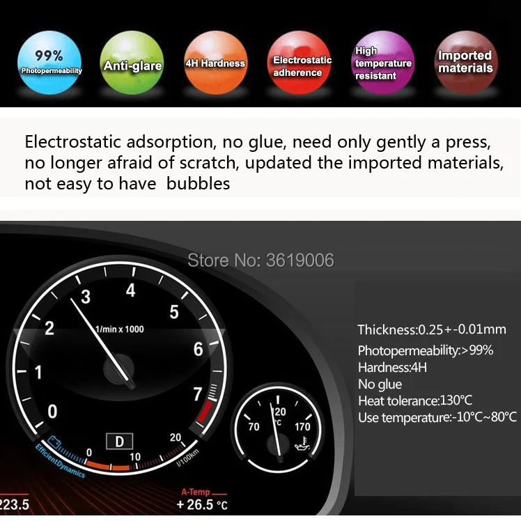 TOMMIA для Audi A6L 08-11 Защитная пленка для мобильного HD 4 H приборной панели защитная пленка Анти-Царапины автомобиля Стикеры