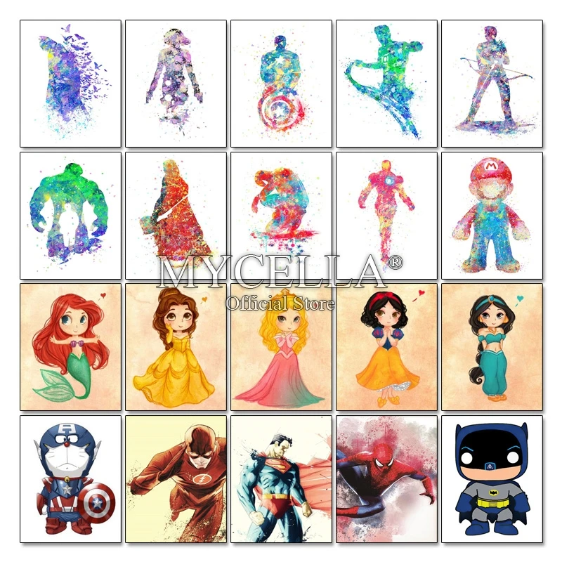 

Diamond Painting Cartoon Princess Diamond Embroidery Super Hero Man Full Diamond Mosaic Picture Of Rhinestones Cross Stitch Gift