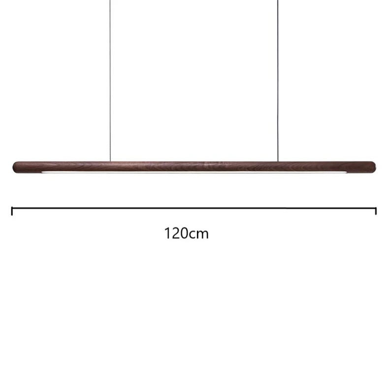 Круглые подвесные светильники из черного орехового дерева, подвесные светильники с длинной палкой в скандинавском стиле, подвесной светильник для столовой, ресторана, бара, кухни