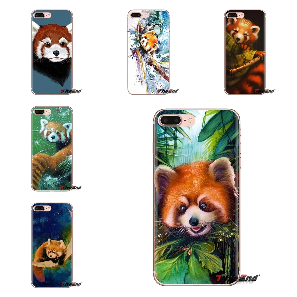 

Soft Transparent Cases Covers Red Panda Art Painting Pattern For Samsung Galaxy A3 A5 A7 A9 A8 Star A6 Plus 2018 2015 2016 2017