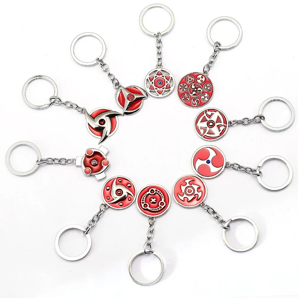 

11 Models Naruto Keychain Round Red Uzumaki Naruto Hatake Kakashi Key Chain Ring For Men Car Fans Toy Jewelry Fashion Chaveiro