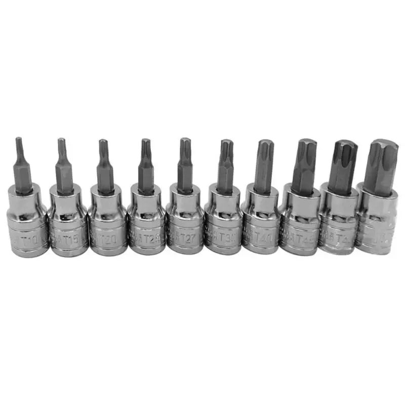 

10pcs 3/8 inch Torx Metric Combination Bit Universal Torque Wrench Head Socket Sleeve Metric Square Head