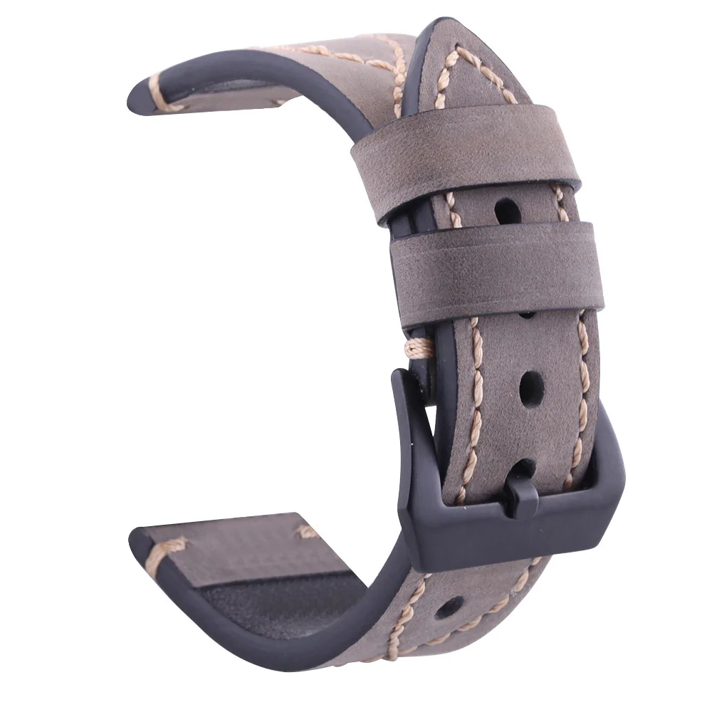 Watch Accessories Fashion Red Watchband 20mm 22mm 24mm 26mm Leather Watch Strap Black Buckle Watch Band for Panerai Replacement