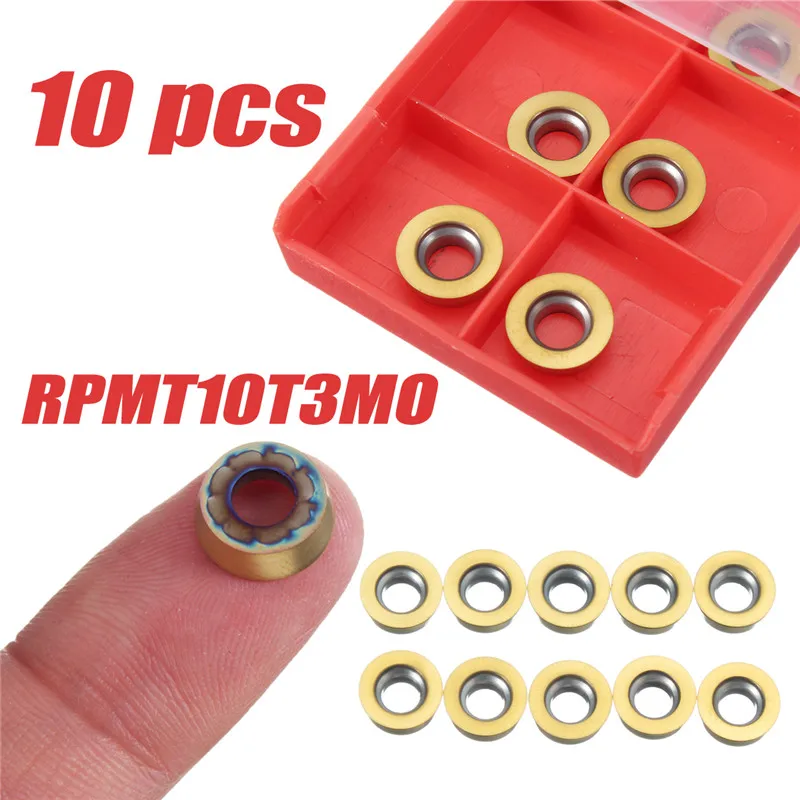

New 10x RPMT10T3MO Carbide Insert For Lathe Milling Cutter CNC Tool Steel Processing High Quality