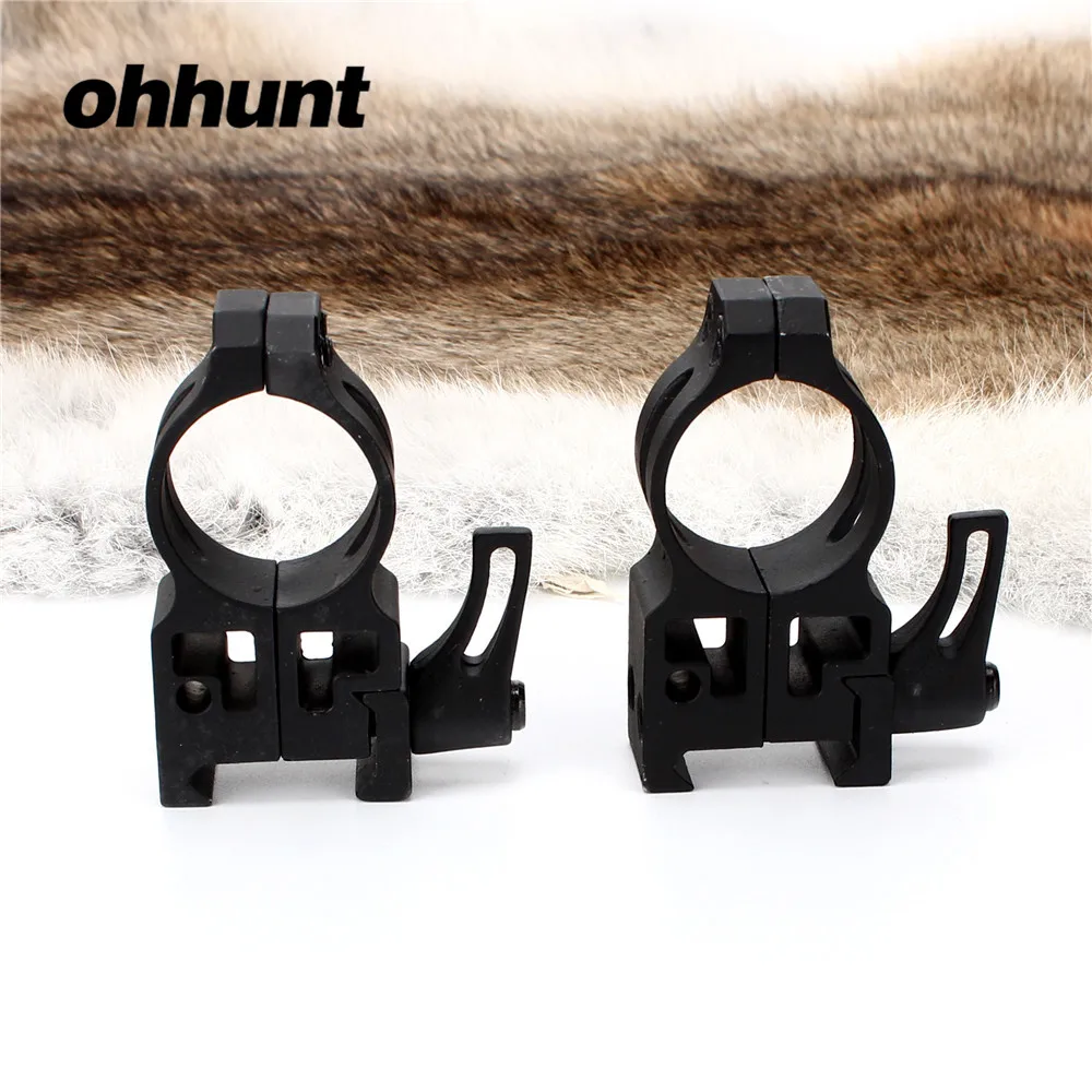 Tactical ohhunt 25.4mm 1 inch 2PCs High Profile Cast Steel Quick Release Picatinny Weaver Scope