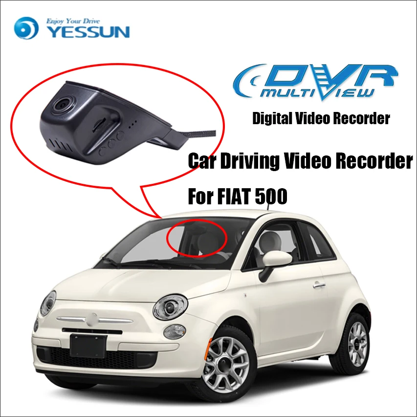 YESSUN для FIAT 500 автомобильный спереди тире Камера не Обратный Парковка Камера/DVR вождения видео Регистраторы-для iPhone android-приложение Contr