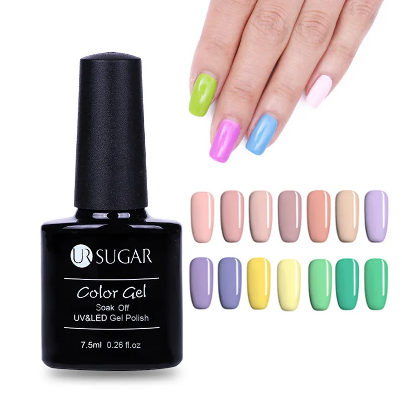 

UR SUGAR Summer Nail Gel Polish Lacquer Solid Color Varnishes Soak-off UV&LED Semi Permanent Gel Base Top Coat Manicure Nail Gel