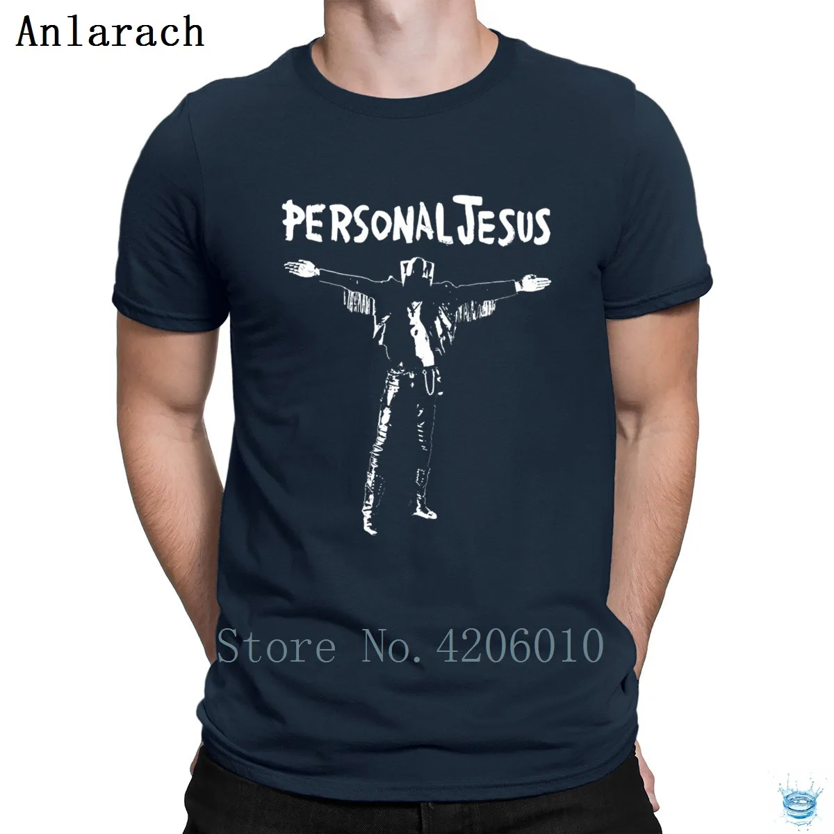 Персональная футболка Jesus Pictures Gift Awesome футболка для мужчин создать Поп Топ Футболка дышащая Anlarach Летний стиль - Цвет: Navy Blue