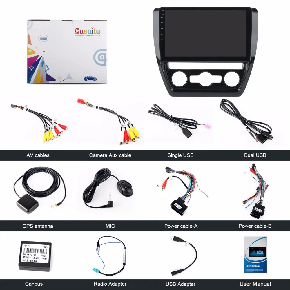 Cheap Dasaita 10.2" Android 8.1 Car GPS Player Navi for VW Jetta 2011-2015 with 2G+16G Quad Core Stereo Radio Multimedia No DVD 5