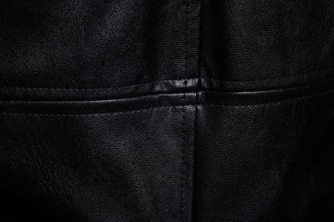 2019 Осень Новый черный повседневный длинный кожаный Стенд воротник свободный четыре кармана локомотив кожа молния пальто куртка