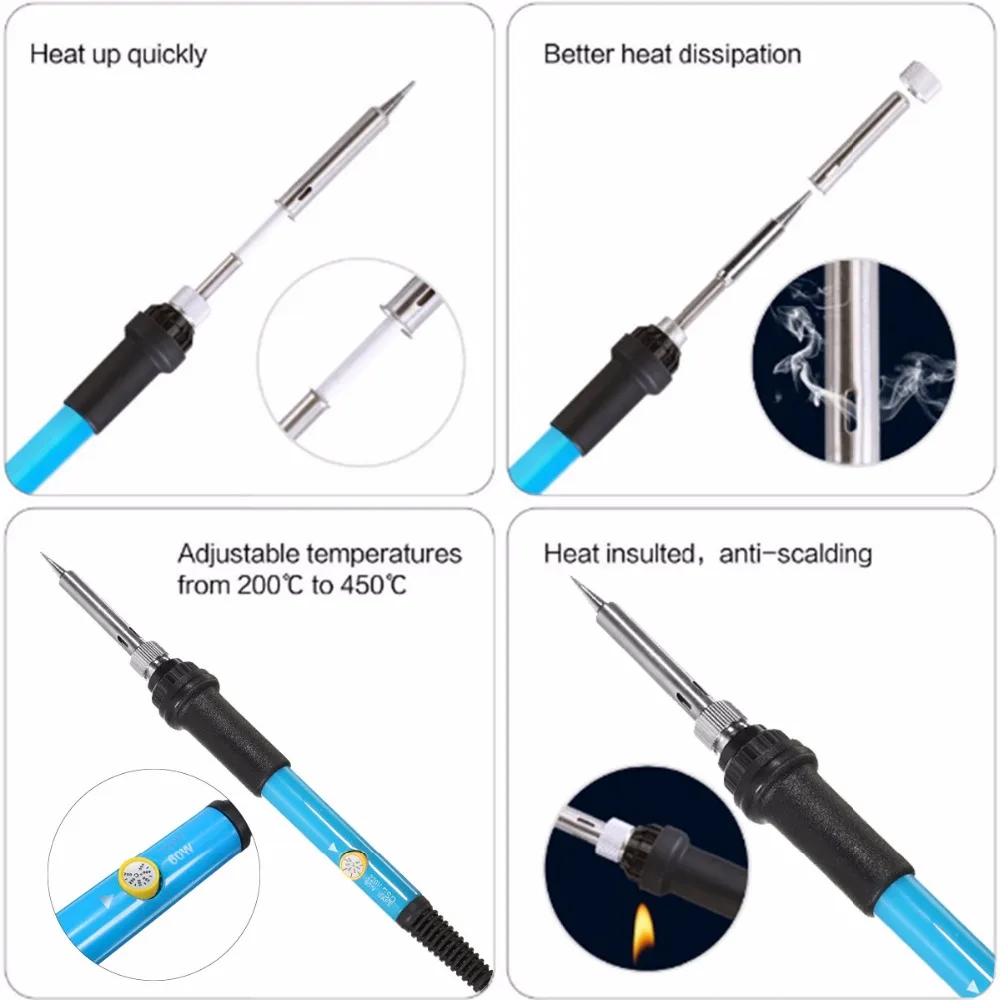 48 шт. 60 Вт 110 В/220 В Регулируемая температура паяльник набор инструментов резьба пирография инструмент Дерево тиснение горящая паяльная