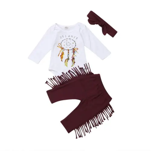 Комплект одежды для новорожденных мальчиков и девочек с цветочным принтом из 3 предметов, Осенний комбинезон для маленьких девочек, топы с