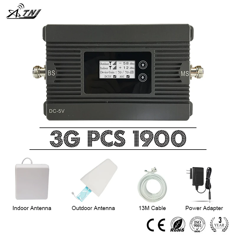 ATNJ 3G Moblie Signal Booster 2G 3G PCS 1900 Cellphone