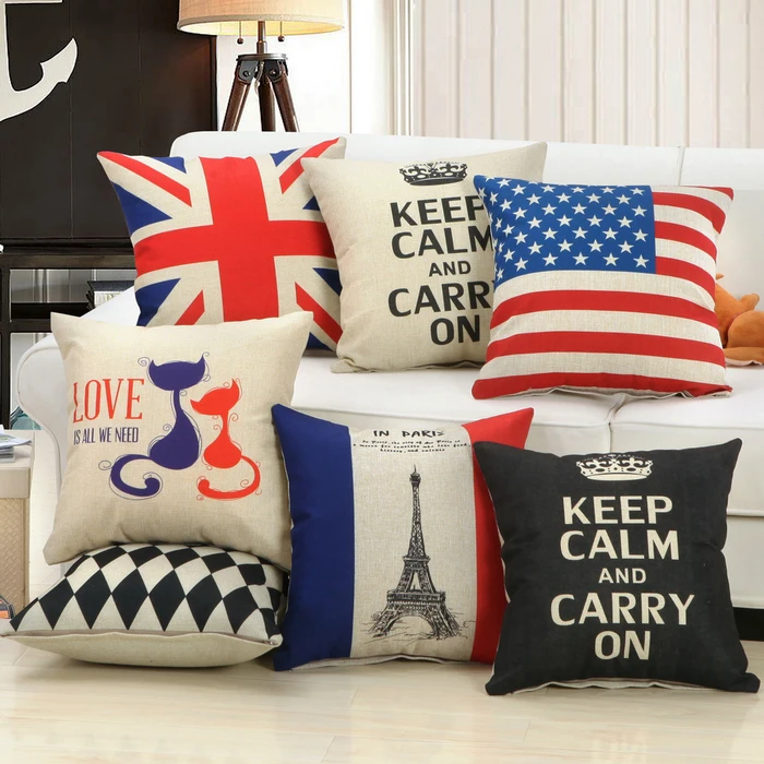 British Style Creative Sofa Pillowcases Retro Flag Cushions Cover With
