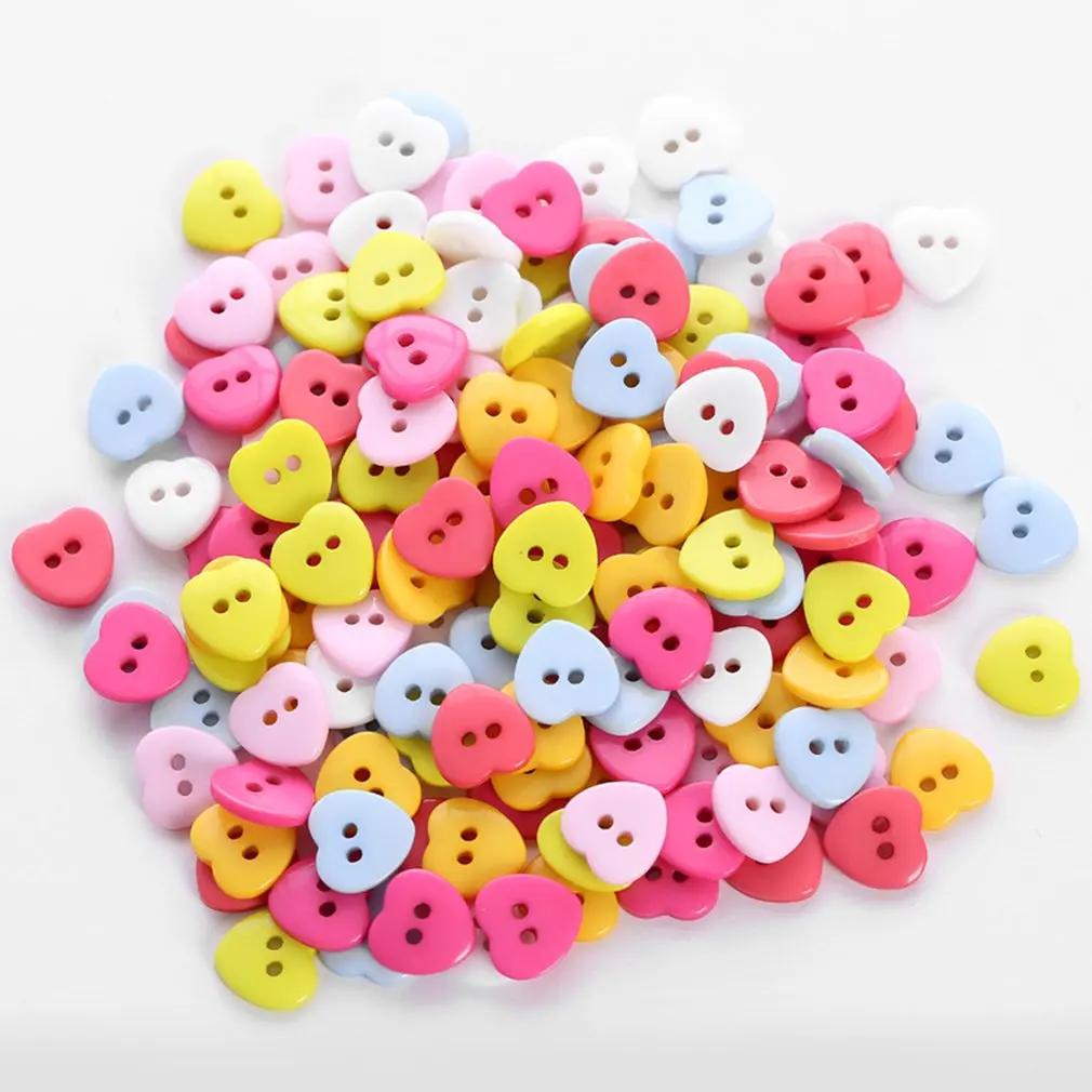

24pcs/bag Two-eye Button Heart-shaped Button