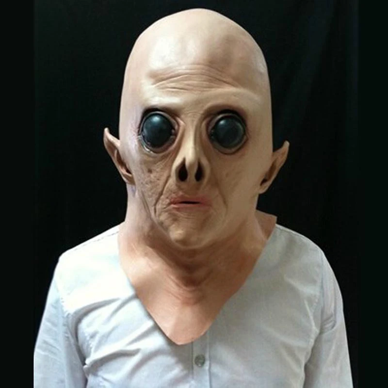 

Halloween Creepy Vinyl UFO Alien Head Mask Cosplay Party Supplies SDF-SHIP