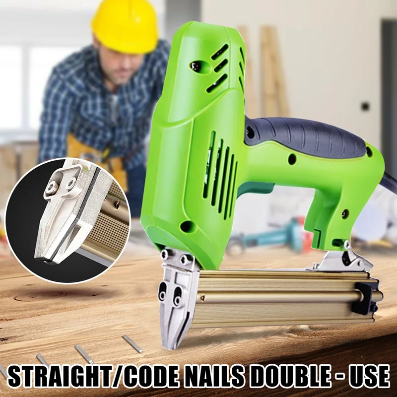 

Doersupp 2 in 1 1800W 220v Dual Use Framing Tacker Electric Staple Tools Straight Nail 10-30mm Code Nail 10-22mm Power Tools