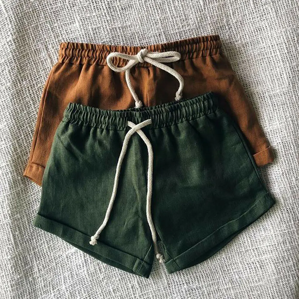 Baby Toddler Boys Girls Cotton & linen Shorts PP Kids Harem Short Trousers