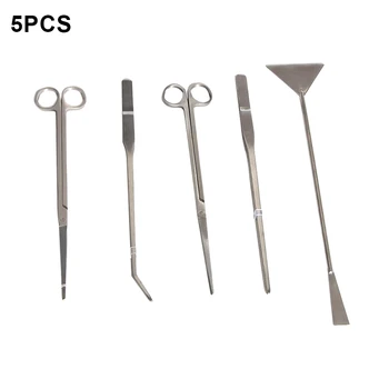 

Long Stainless Steel Aquarium Tank Tweezers Scissors Set Plant Spatula Tool QP2