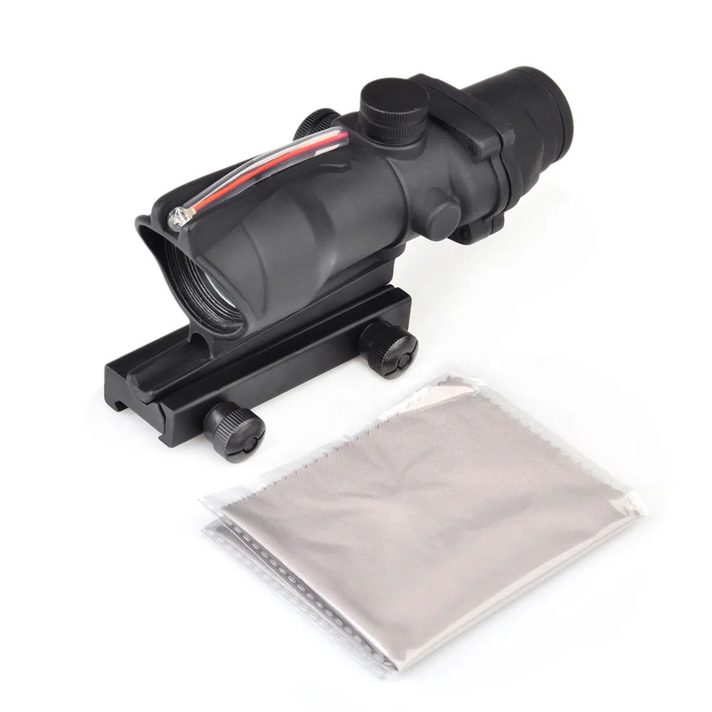 

SEIGNEER Optics Hunting Scope ACOG 1X32 Tactical Real Green/Red Dot Sight Real Fiber Optic Riflescope with Picatinny Rail