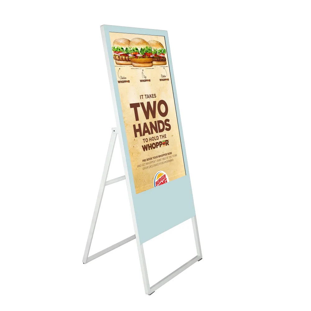 

43inch floor stand foldable lcd android network wifi advertising player digital signag signboard monitor for restaurant