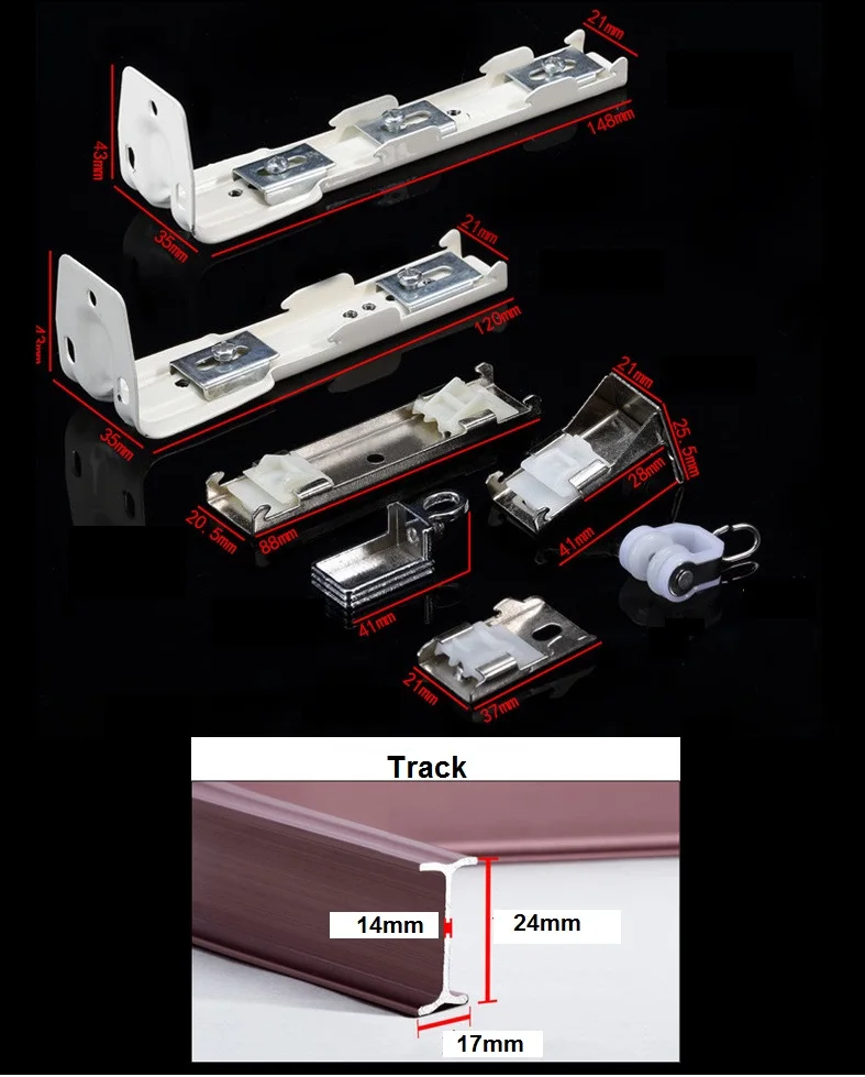 Новое поступление высокого качества Роскошные 24 мм треков толщина три цвета алюминиевый сплав 2*200 см длина один трек занавес комплекты