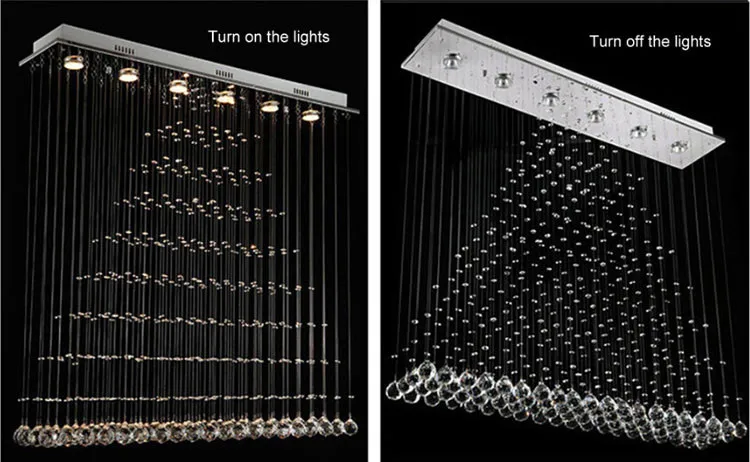 Современный 3/5/6 головок светодиодный обувь с украшением в виде кристаллов висит квадратные потолочные светильники с каплями дождя Шторы Люстра потолочная лампа плафоны Lustres De Teto