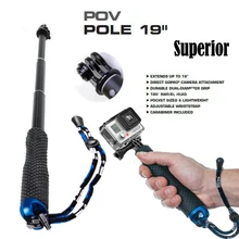 Горячие POV 1" Go Pro hero 5 селфи палка ручной монопод для Gopro hero 5/6, для Xiaomi Yi 4k, SJ4000 SJ5000 AEE AS100v