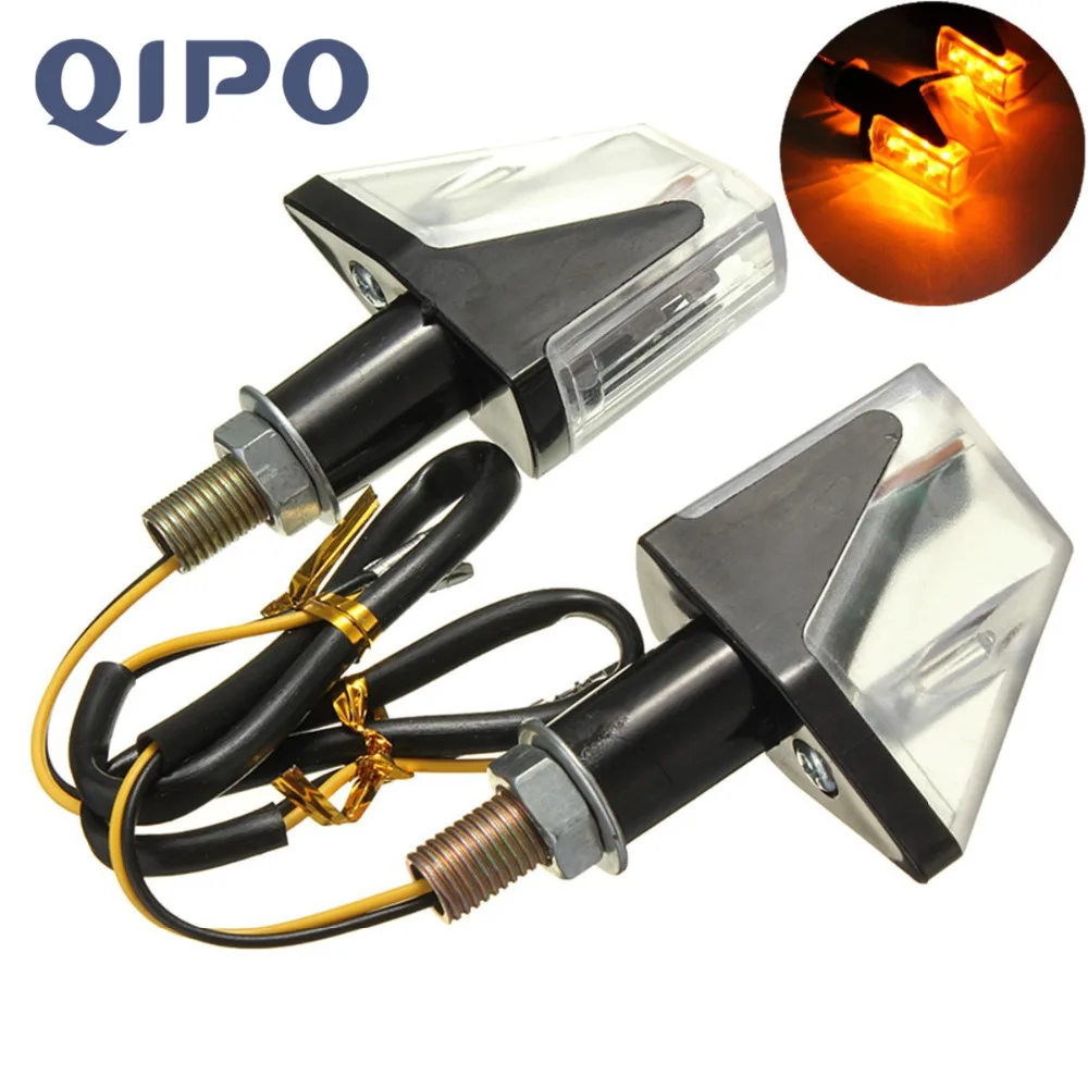 

QIPO Universal Motorcycle Turn Signal Lights Brake Bulb Amber Flasher Light for Honda Kawasaki Suzuki Yamaha Lamp