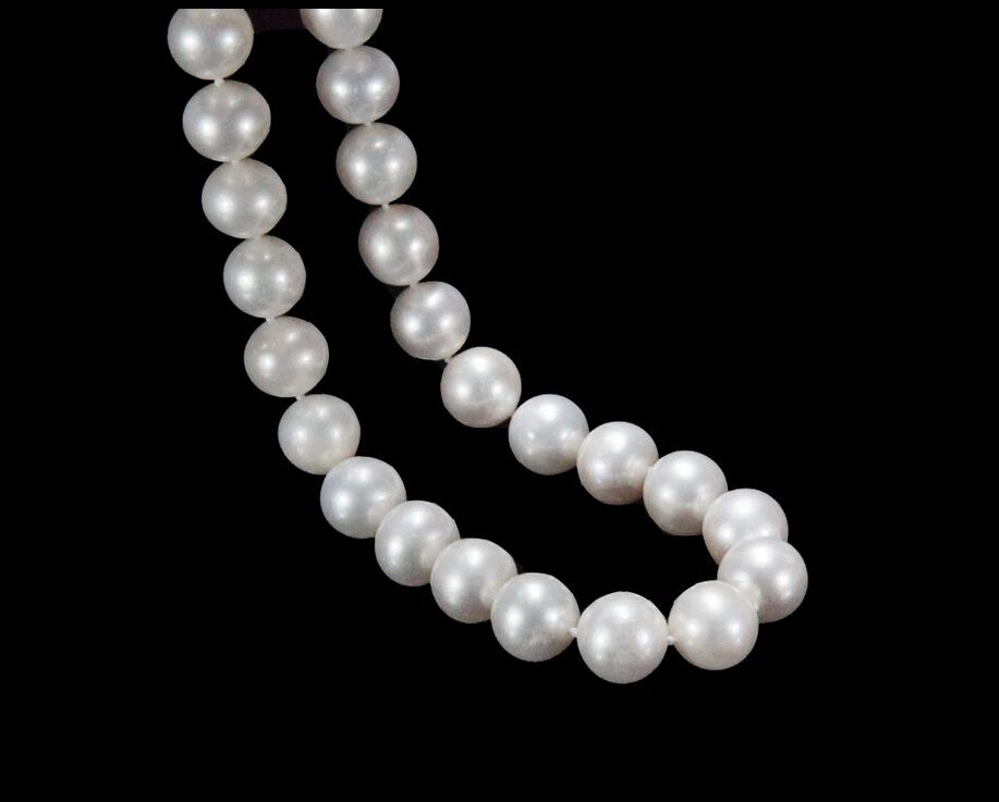 

RU723 fast s191 classic gift AAA+ 9-10mm white round freshwater cultured pearl necklace (A0329)