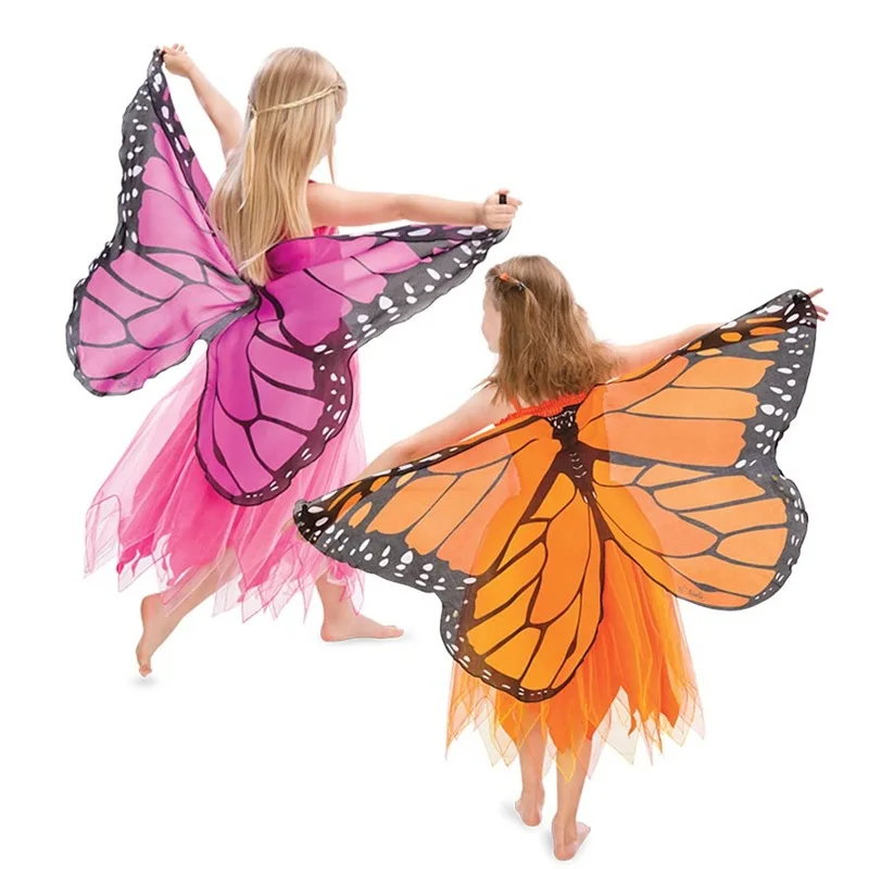 

Butterfly Wings Fairy Cosplay Chiffon Wing with Mask Kids Girls Blue Pink