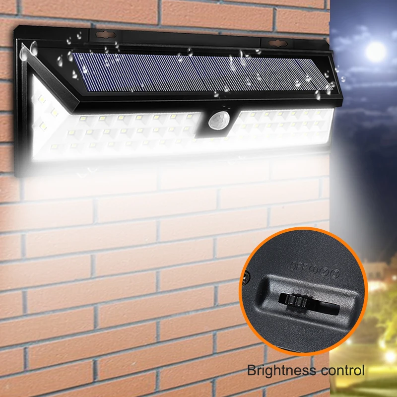 Waterproof 20/54 LEDs Solar Light 2835 SMD White Solar Power Outdoor Garden Light PIR Motion Sensor Pathway Wall Lamp 3.7V
