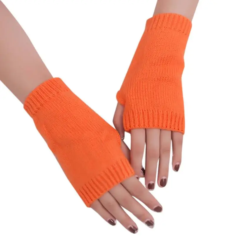 CHAMSGEND Для женщин для девочек трикотажные Arm пальцев теплые Зимние перчатки мягкие теплые варежки Прямая 1F5